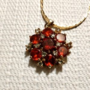 Vintage citrine pendant and chain.